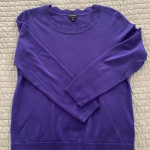 Purple Pure Merino Wool Talbots Long Sleeve Sweeter L